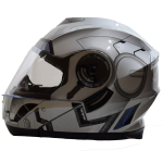 CASCO ABATIBLE IRON MAN PLATEADO BRILLANTE