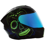 CASCO INTEGRAL ZOOM CARABELA VERDE BRILLANTE VISOR ESPEJO